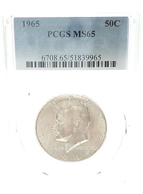 1965 Kennedy Half Dollar PCGS MS65.