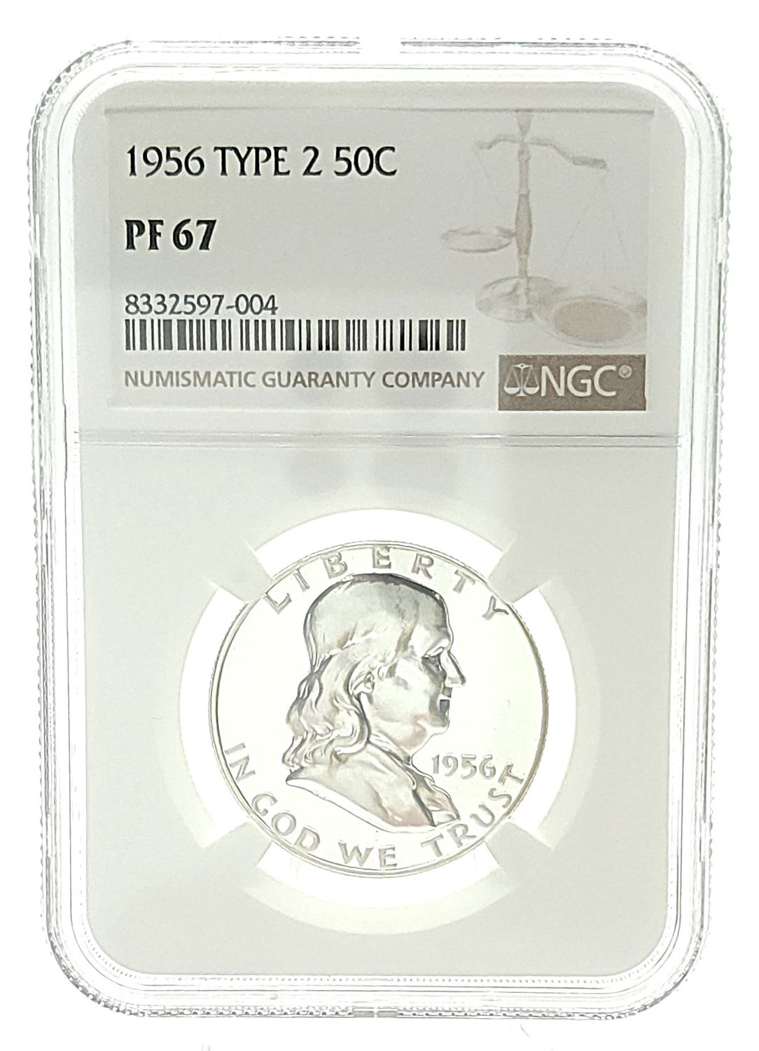 1956 Type 2 Franklin Half Dollar NGC PF67
