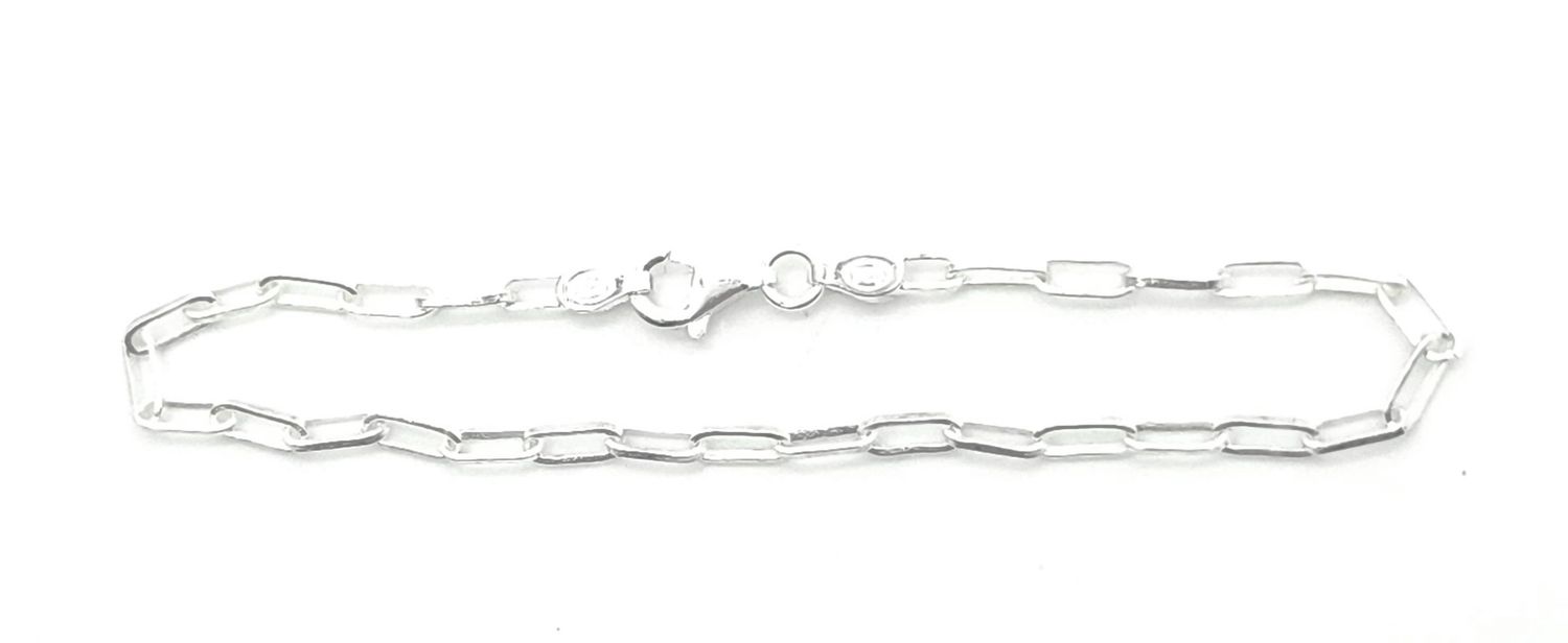 Sterling Silver Paperclip Link Bracelet Size: 7&quot;