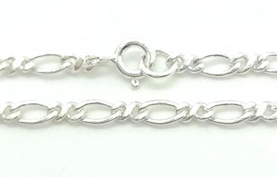 Sterling Silver Figaro Bracelet Size: 7.5"
