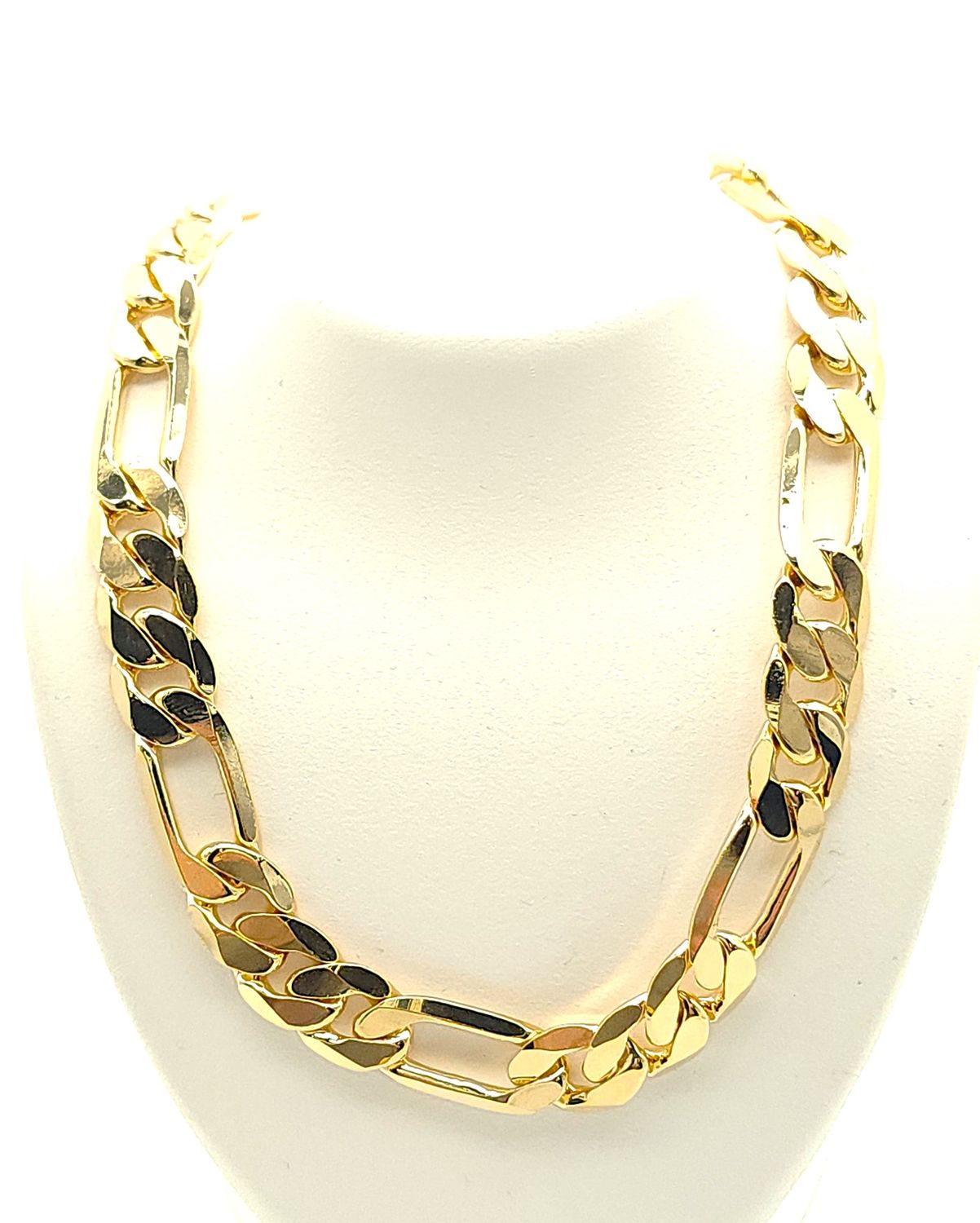 14k Gold Over Sterling Silver Figaro Chain Size: 24&quot;