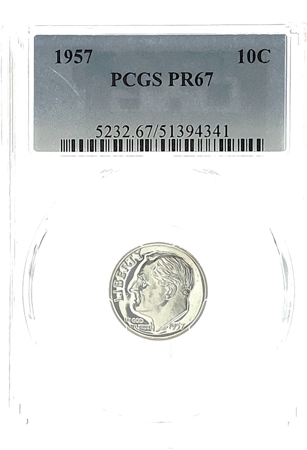 1957 Roosevelt Dime Proof PCGS PR67
