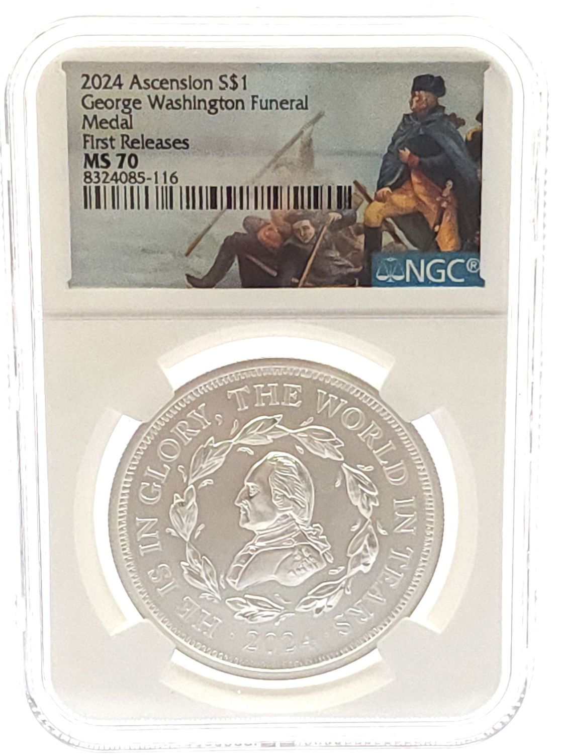 2024 Ascension George Washington Funeral Medal - First Releases S$1 - NGC MS70