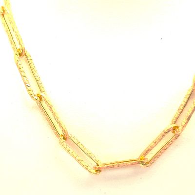 10k Gold Paperclip Link Necklace Size: 24"