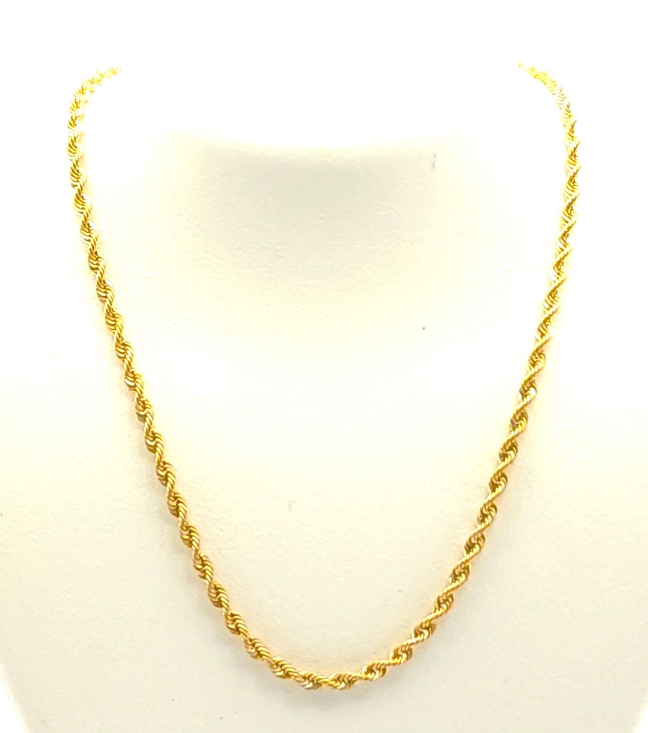 14k Gold Hollow Rope Necklace Size: 16&quot;
