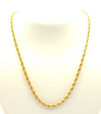 14k Gold Hollow Rope Necklace Size: 16&quot;