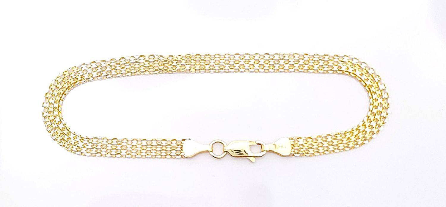 14k Gold Mesh Bracelet Size: 7.25&quot;