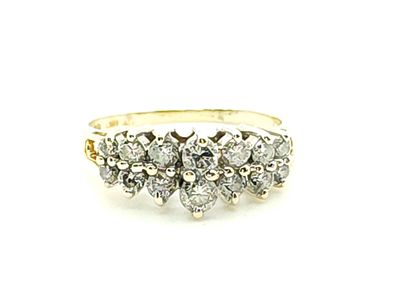14k Gold Graduated Diamond Ring Size: 8
