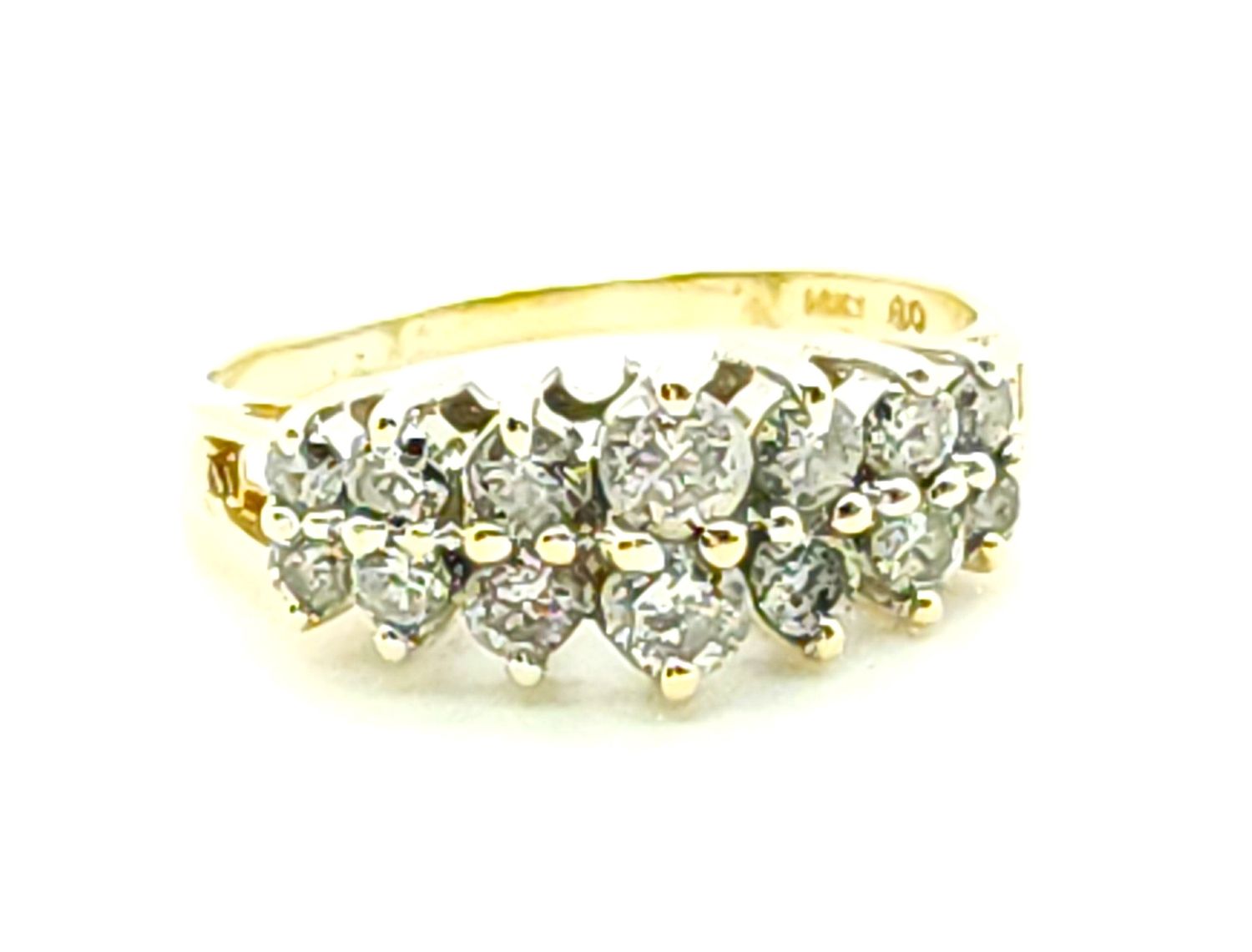 14k Gold Graduated Diamond Ring Size: 8