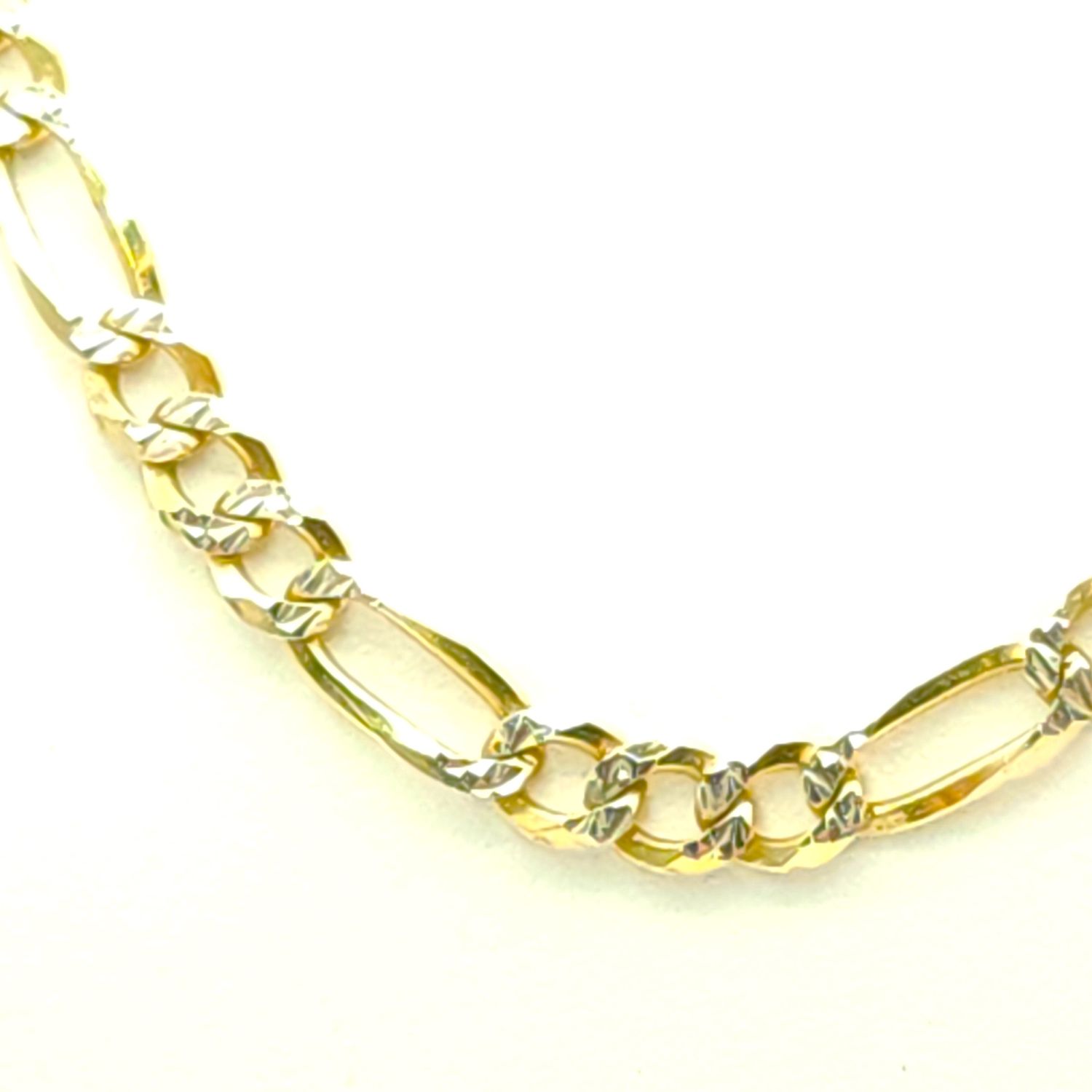 Sterling Silver Goldtone Figaro Necklace Size: 24&quot;