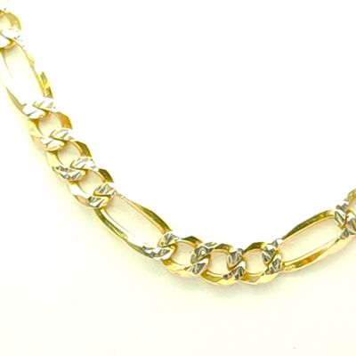 Sterling Silver Goldtone Figaro Necklace Size: 24&quot;