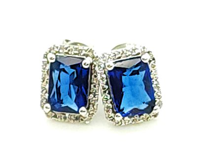 Sterling Silver Blue Tanzanite Earrings