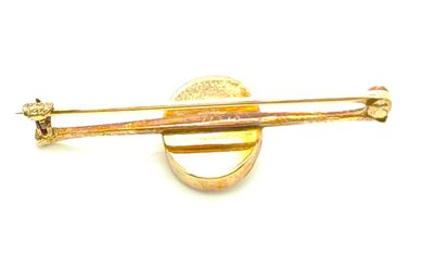 14k Gold Bar Cameo Pin