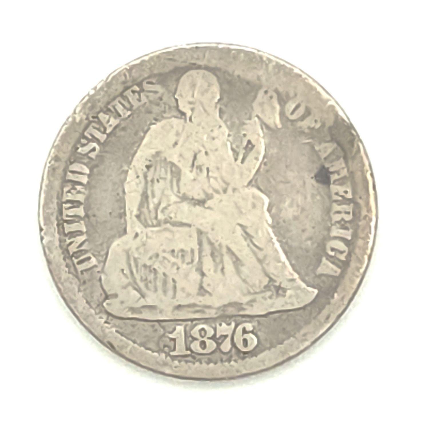 1876-CC Seated Liberty Dime