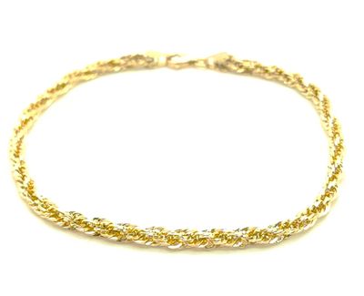10k Gold Hollow Rope Bracelet Size: 8"