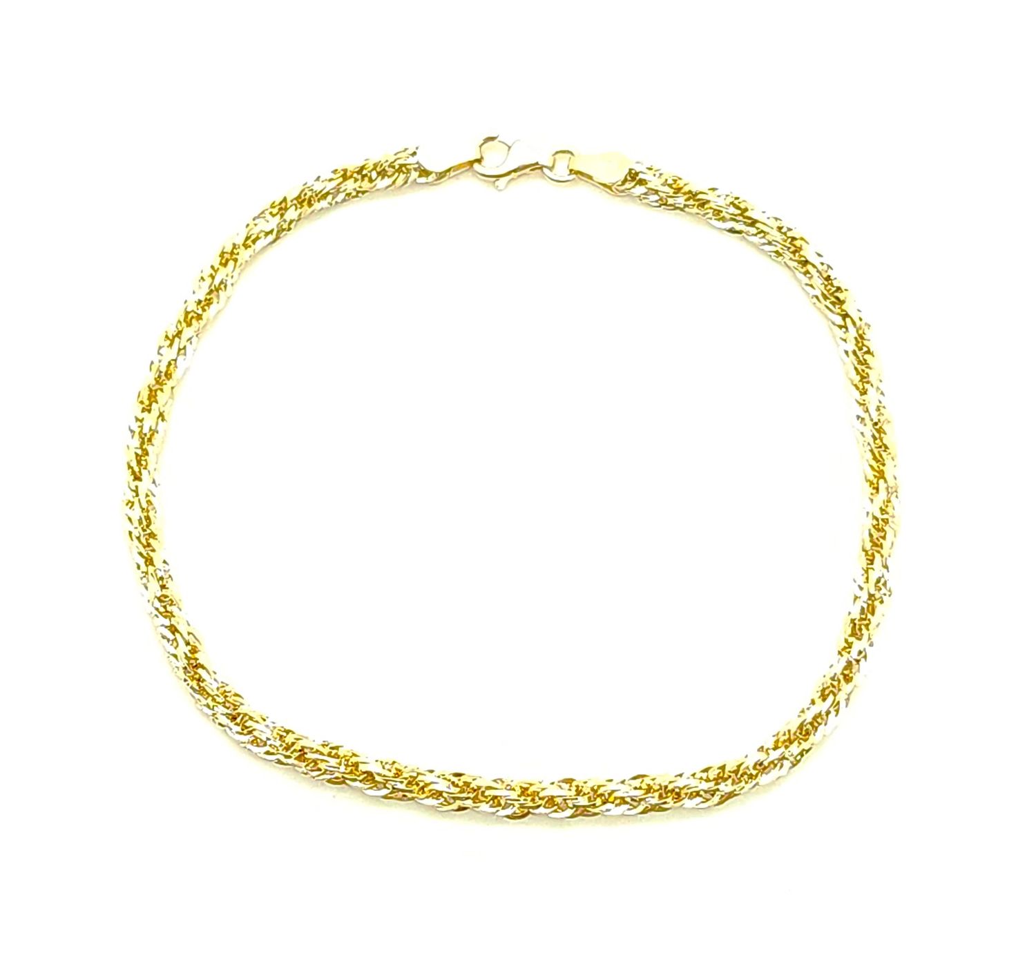 10k Hollow Rope Bracelet Size: 8&quot;