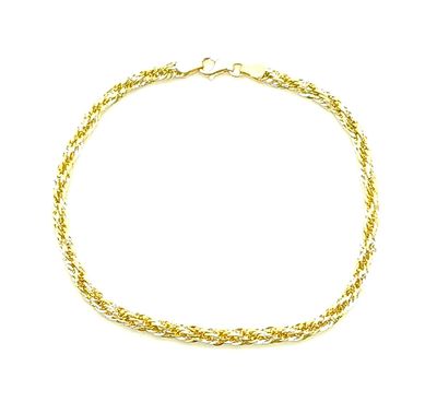10k Hollow Rope Bracelet Size: 8&quot;