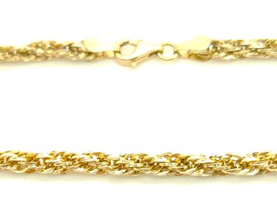 10k Hollow Rope Bracelet  Size: 8"