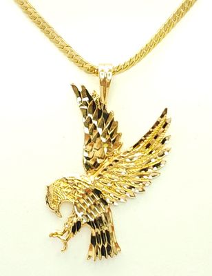 14k Necklace with 14k Eagle Pendant Size: 18"