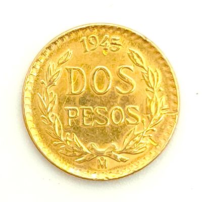 1945 Mexico Dos (2) Pesos Gold Coin