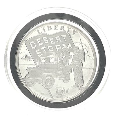 1991 1oz Desert Storm Hutt River $5 Silver Coin