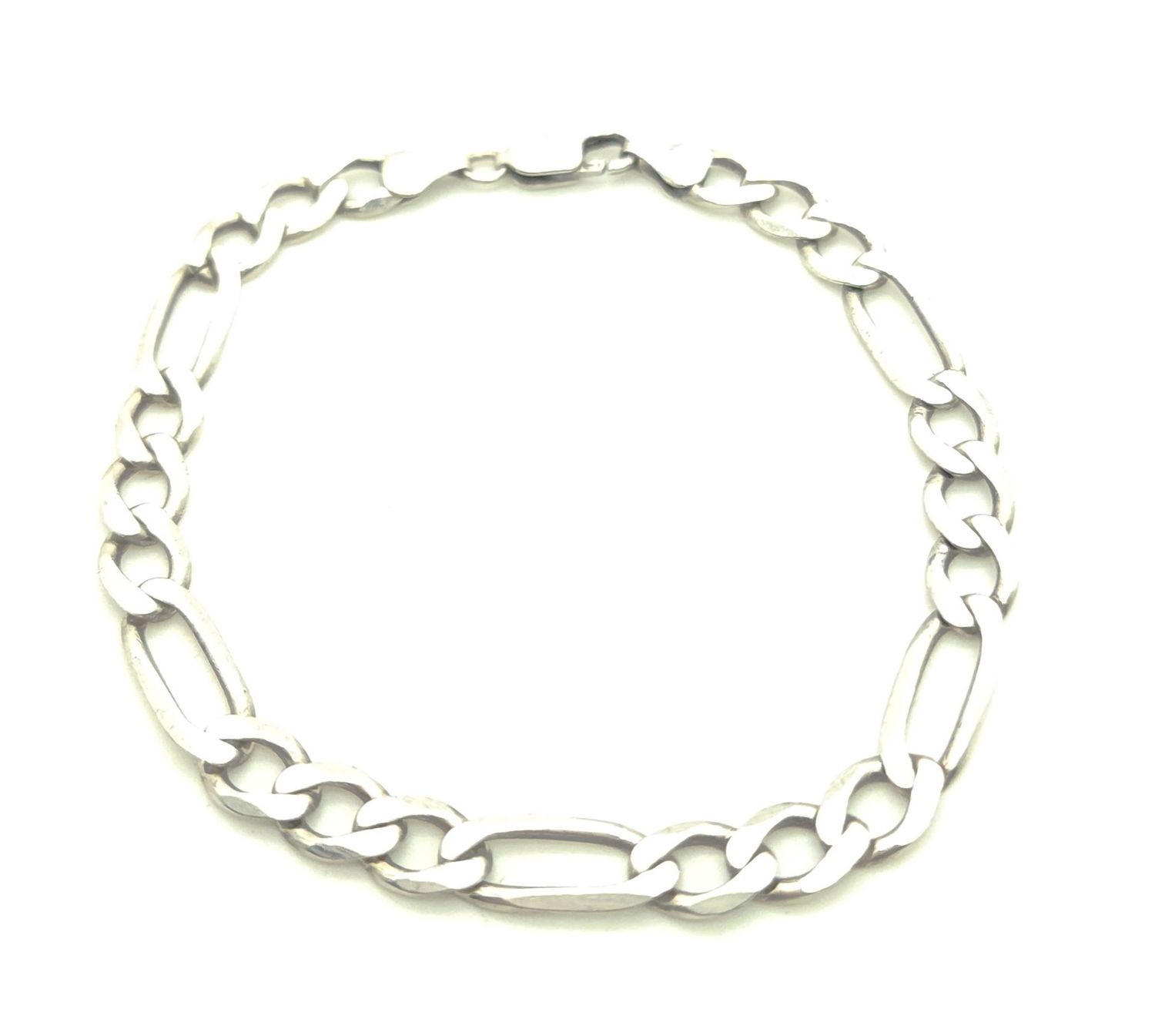 Sterling Silver Figaro Bracelet Size: 9&quot;