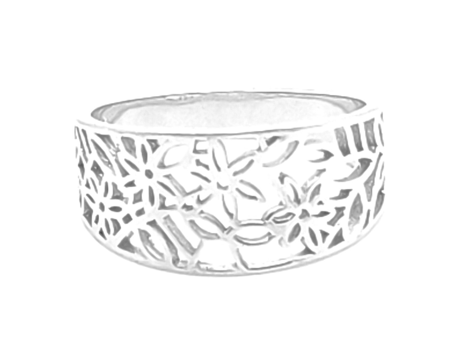 Sterling Silver Cut Out Flower Ring Size: 9