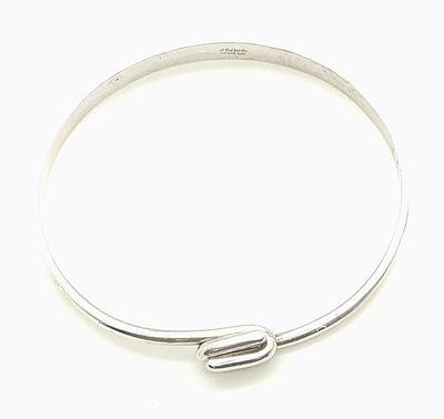 Vintage Sterling Silver Ed Levan Double Hook Bangle