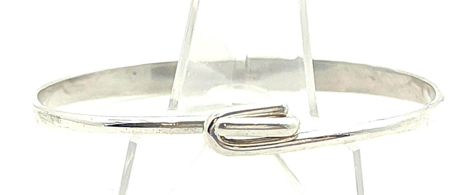 Vintage Sterling Silver Ed Levan Double Hook Bangle