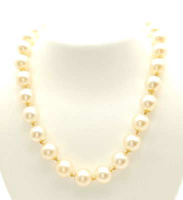 Pearl Necklace 14k White Gold Clasp Size: 16&quot;