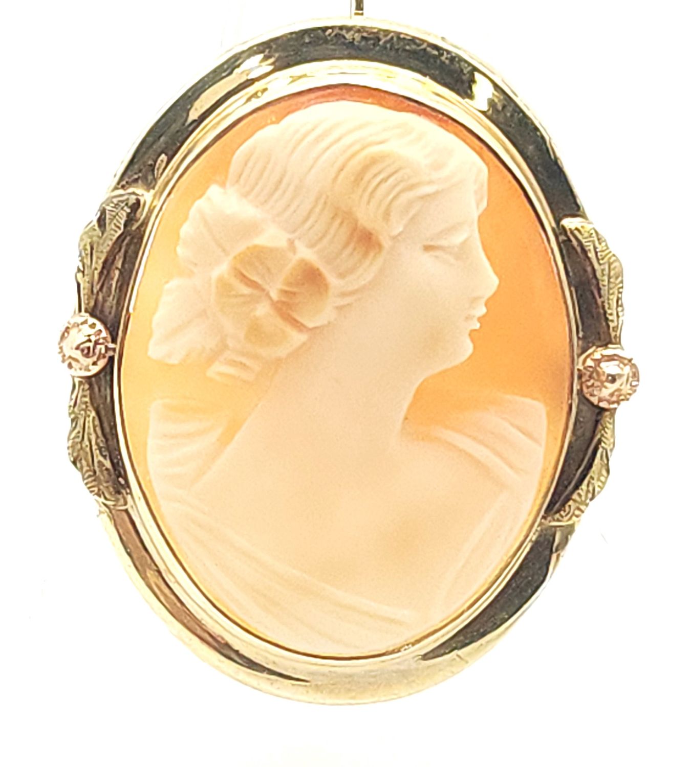 10k Gold Cameo Pin / Pendant