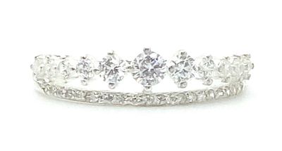Sterling Silver Tiarra Ring Size: 8