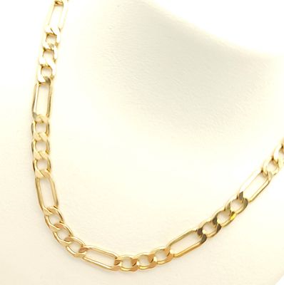 10k Gold Hollow Figaro Necklace Size: 18.5" Long