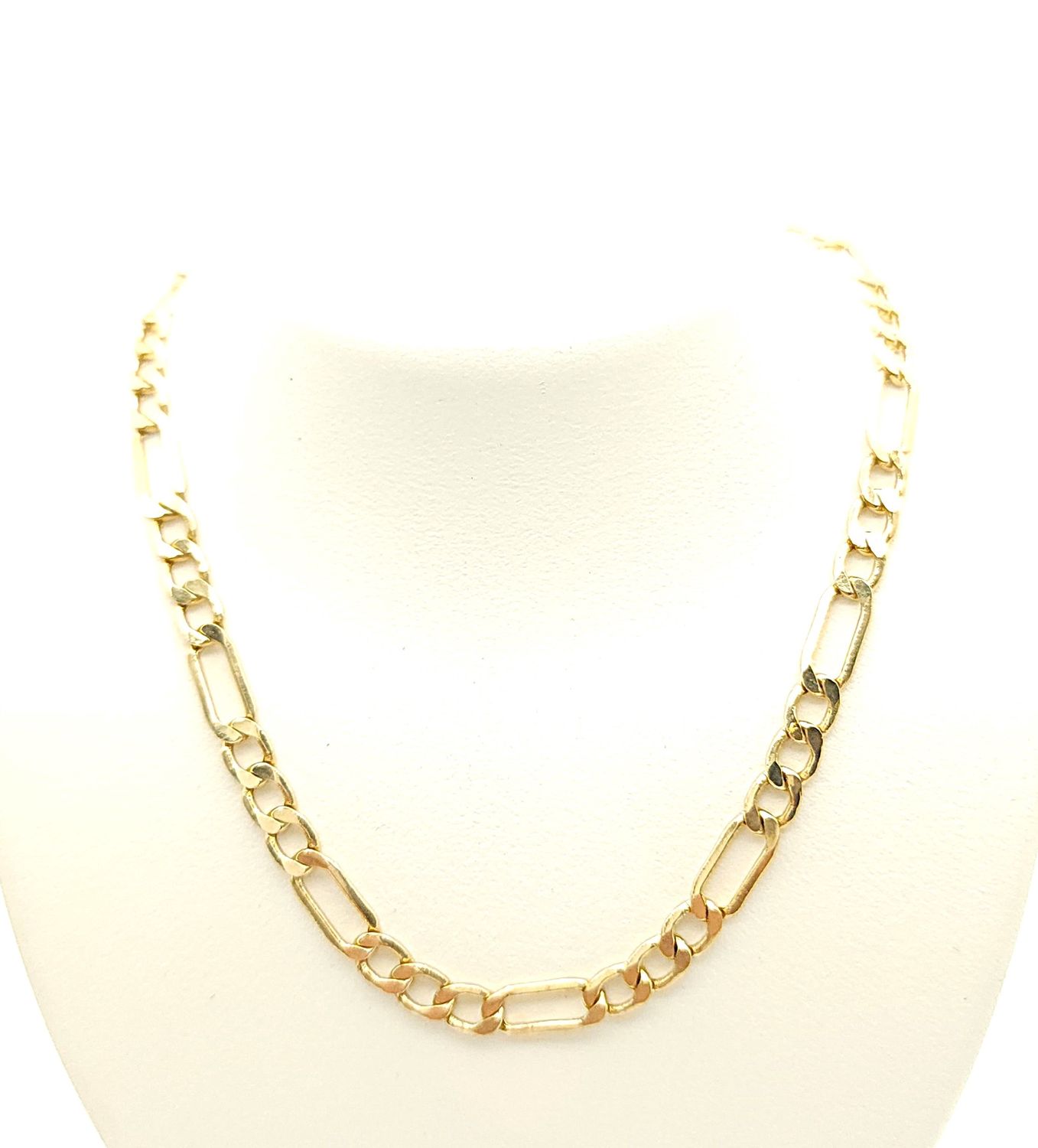 10k Gold Hollow Figaro Necklace Size: 18.5&quot; Long