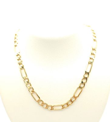 10k Gold Hollow Figaro Necklace Size: 18.5&quot; Long