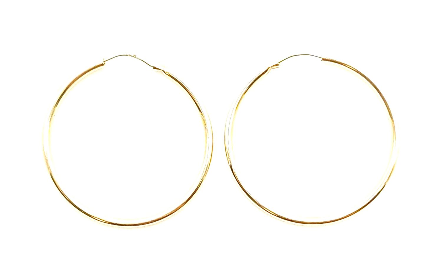 14k Gold Hoop Earrings Size: 1&quot; Hoop