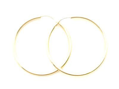 14k Gold 1" Hoop Earrings