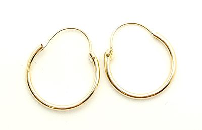 14k Gold 1/2" Hoop  Earrings