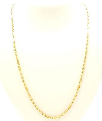 14k Gold Solid Figaro Rope Size: 29.5&quot; Long
