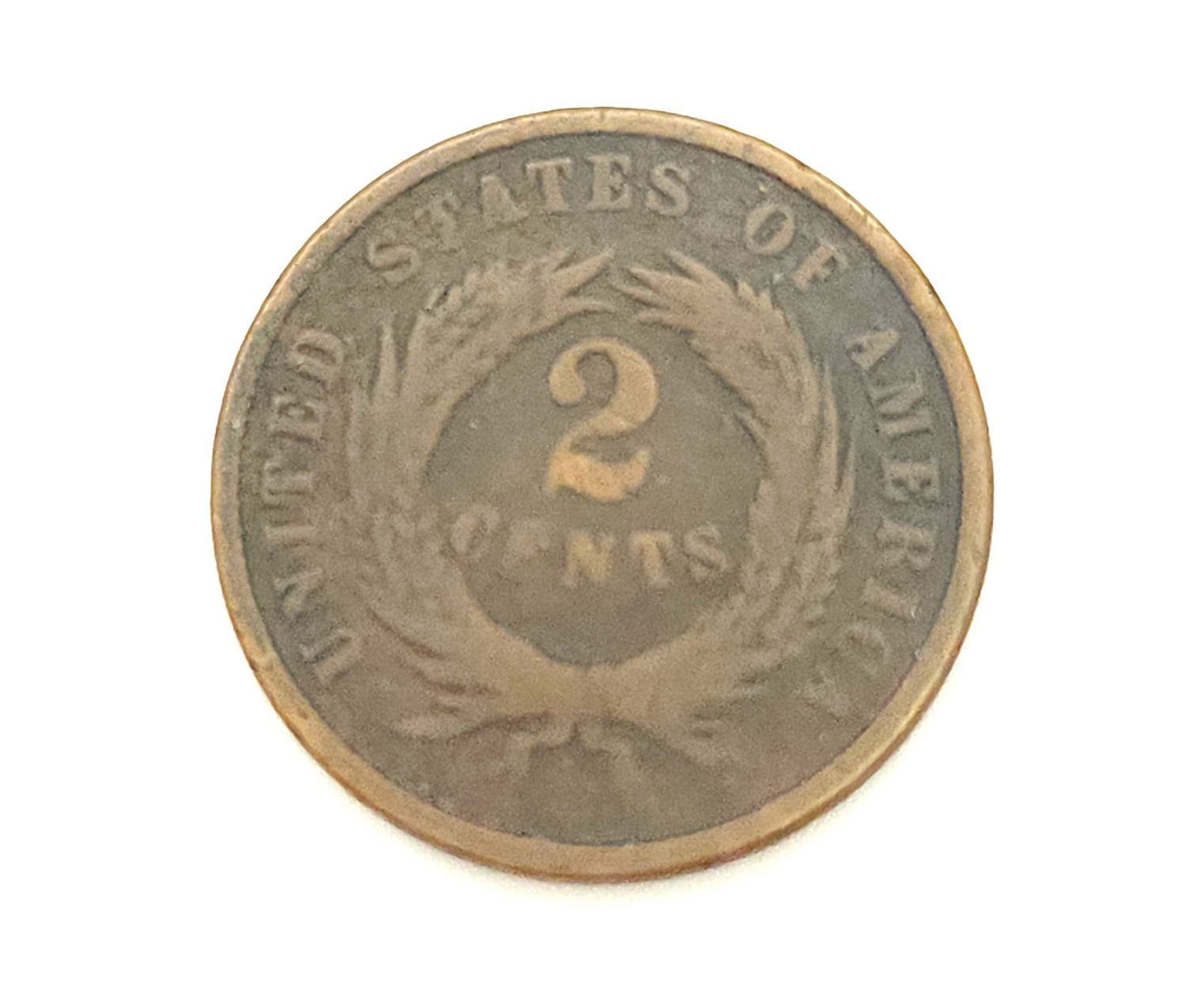 1865 USA 2 Cent Coin