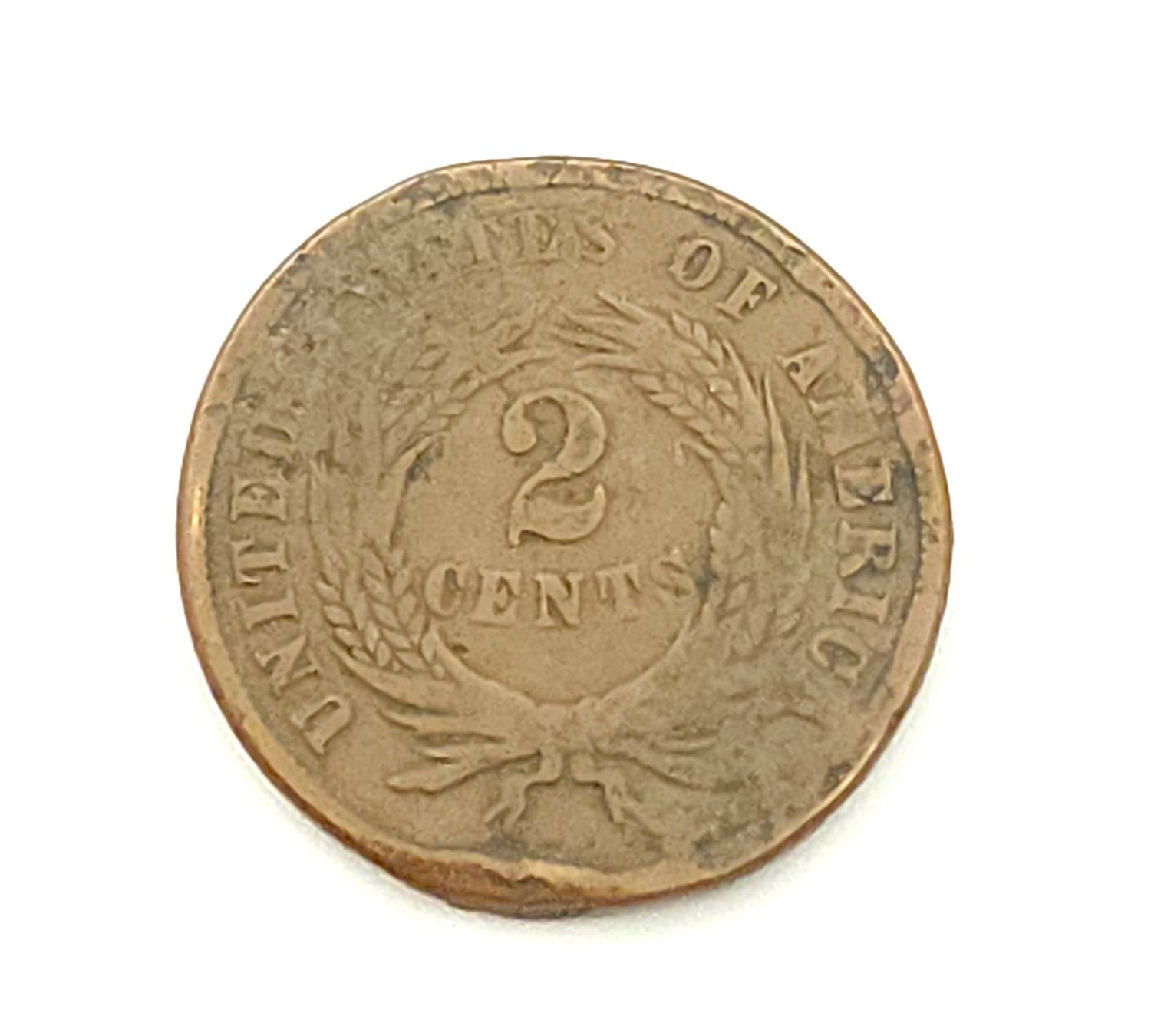 1865 USA 2 Cent Coin...