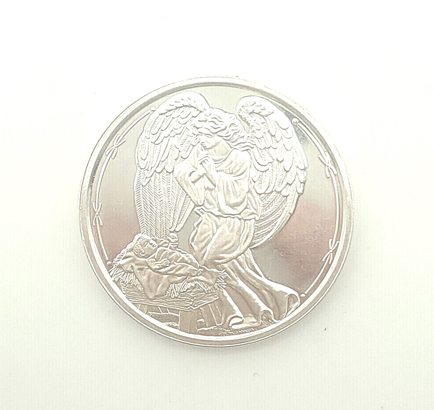 1999 Merrill Lynch Angel Christmas Silver Round