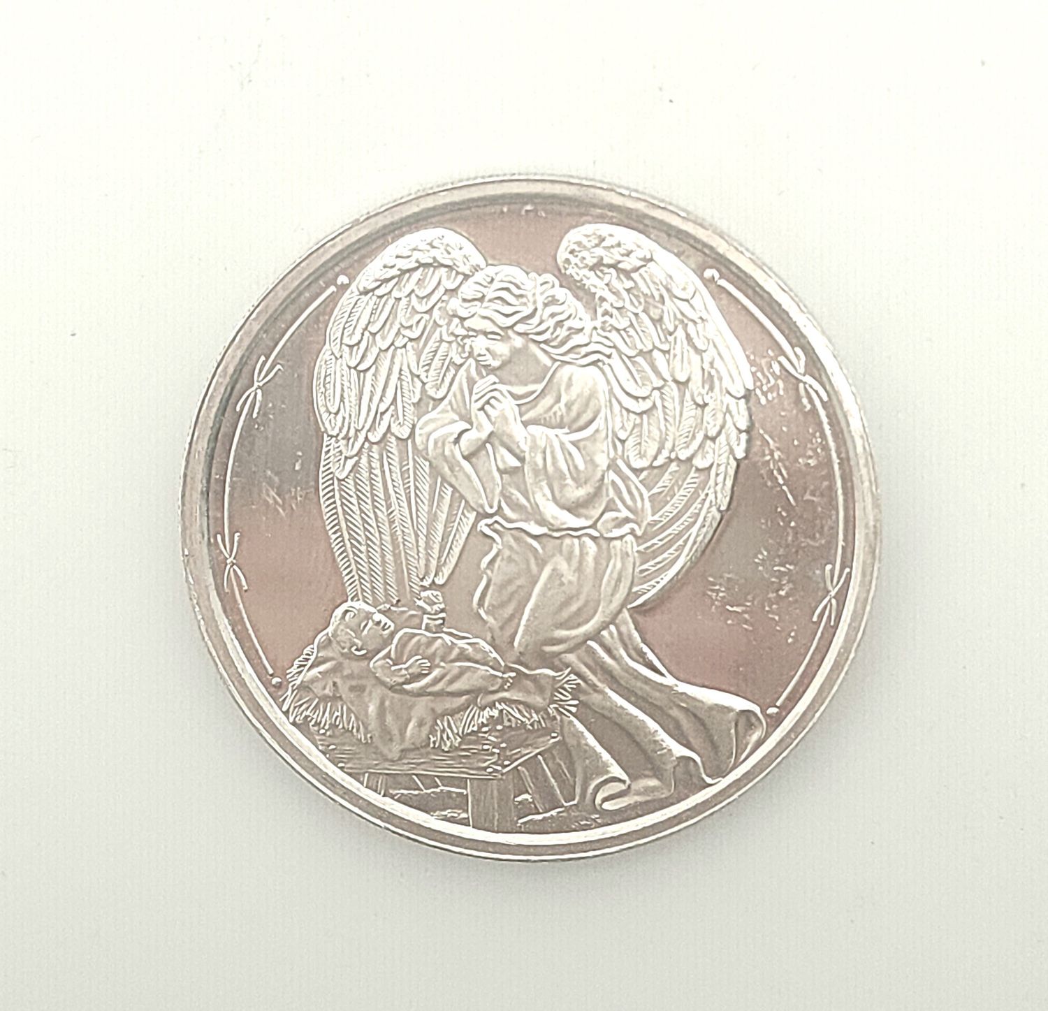 2001 Merrill Lynch Angel Christmas Silver Round
