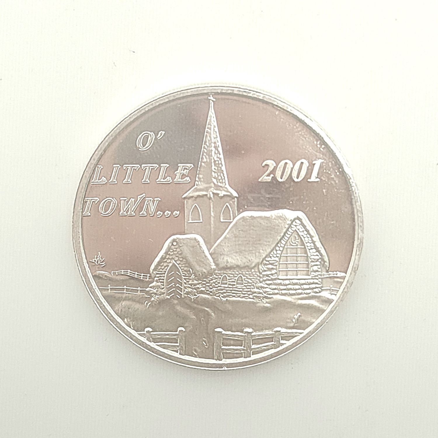 2001 O&#39; Little Town Christmas Silver Round