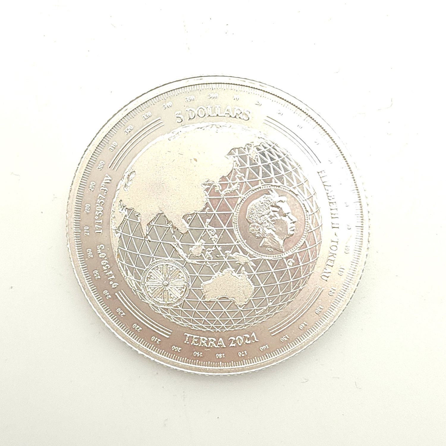 2021 Tokelau Terra 5 Dollars Silver Round