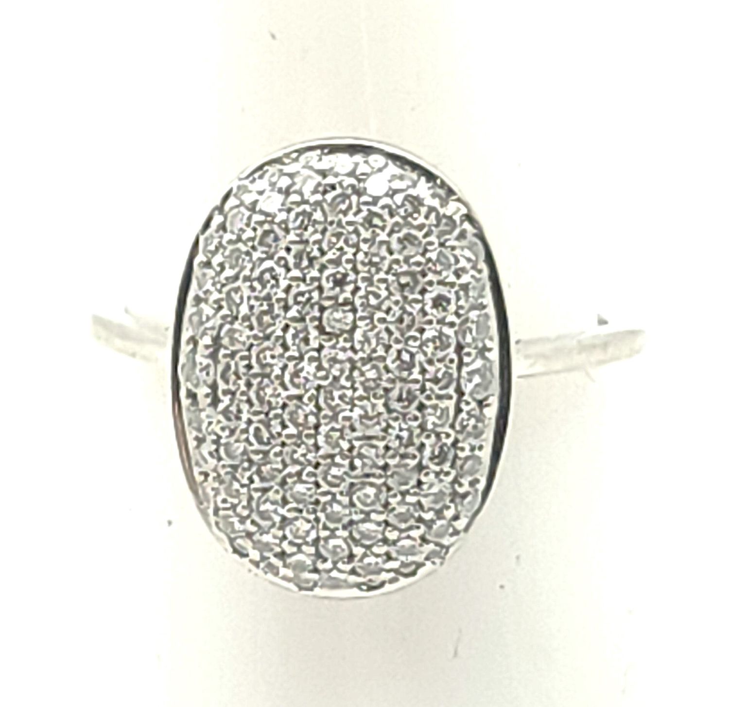 14k White Gold Lab Grown Diamond Oval Ring Size: 7