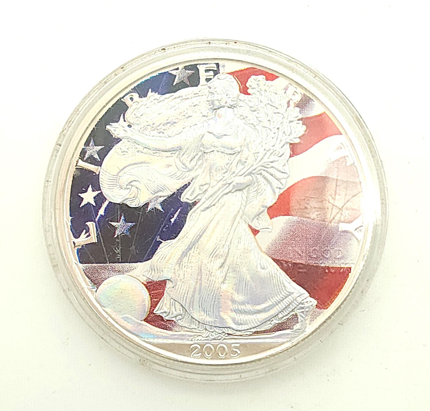 2005 Holographic Painted American Silver Eagle