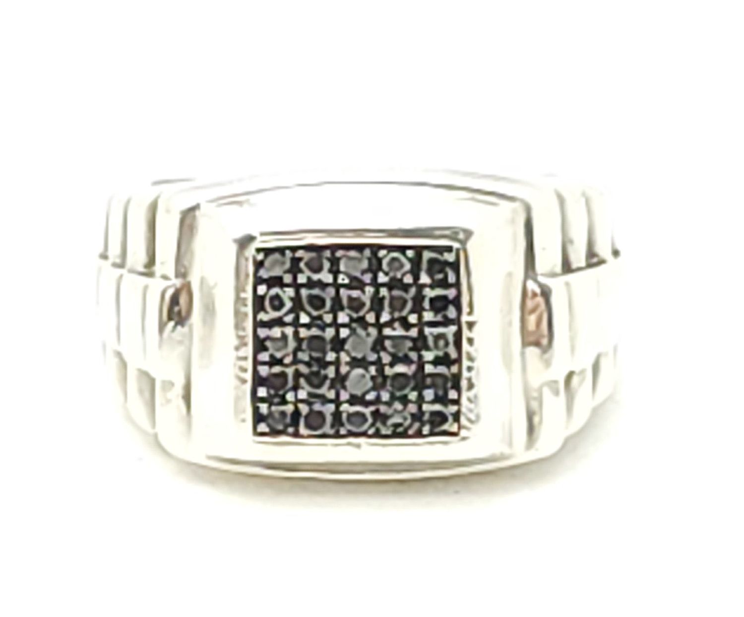 Sterling Silver Marcasite Mens Ring Size: 8.5