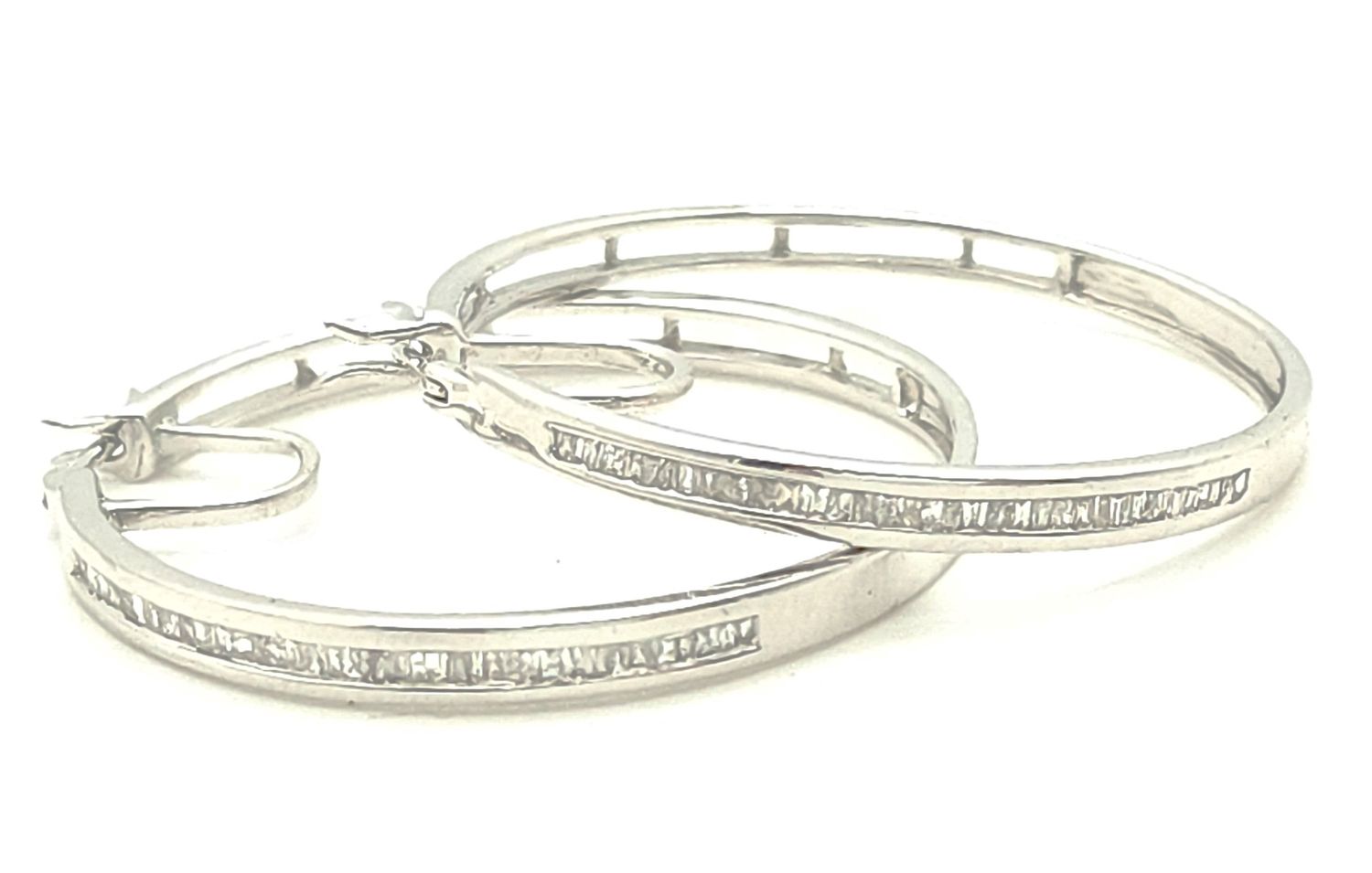 Sterling Silver Hoop Earrings Size: 1&quot;