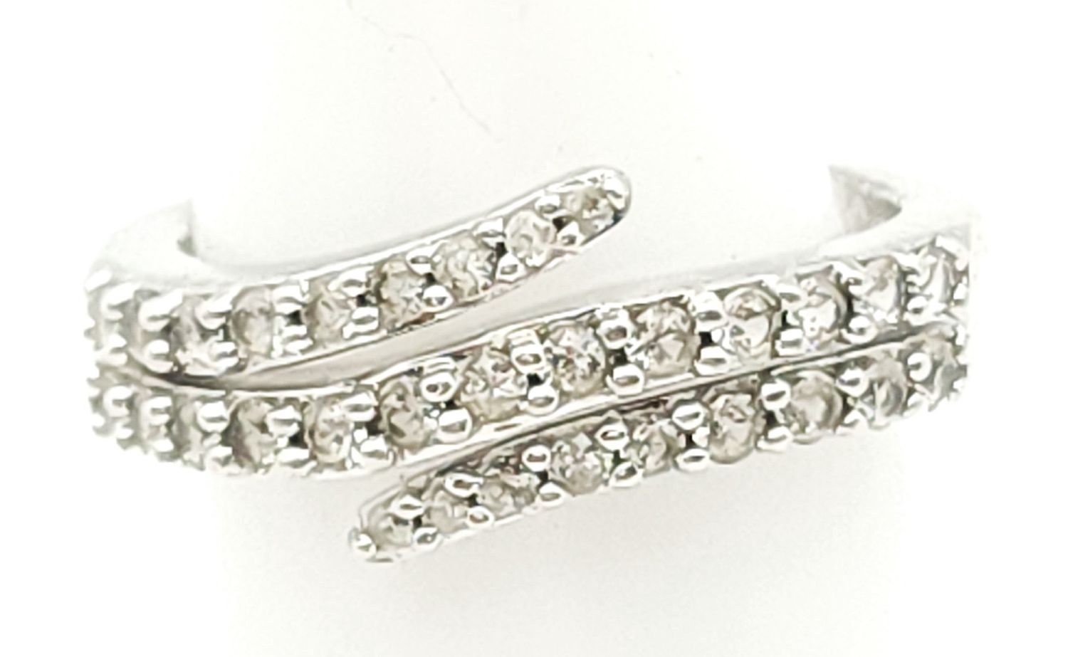 Sterling Silver White Sapphire Wrap Ring Size: 7